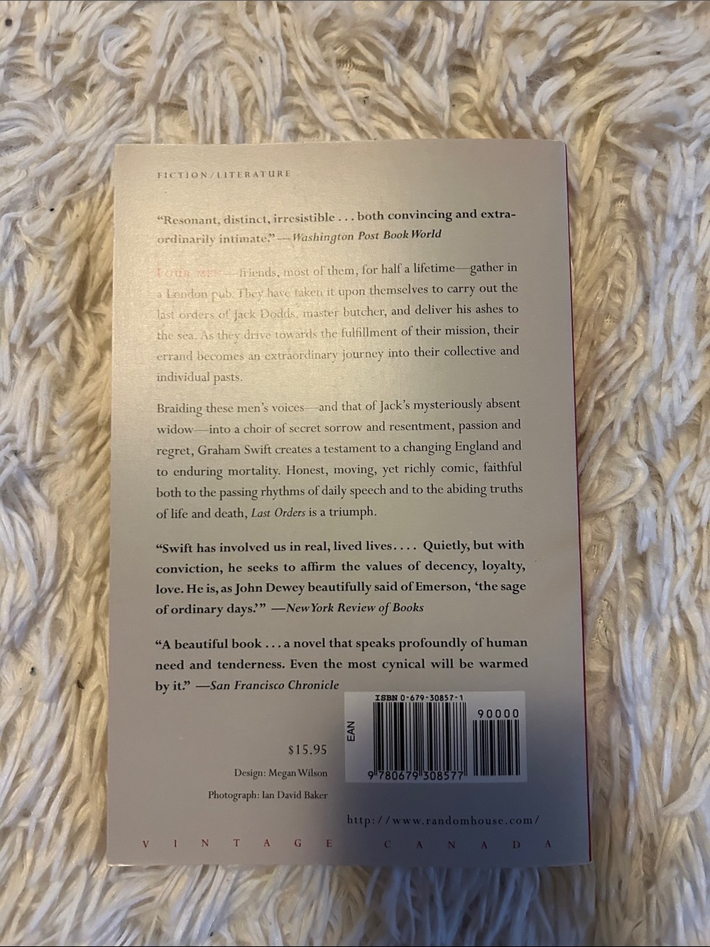 Last Orders Paperback - Cream and Red Cover, by Graham Swift, booker prize - Picture 2 of 5